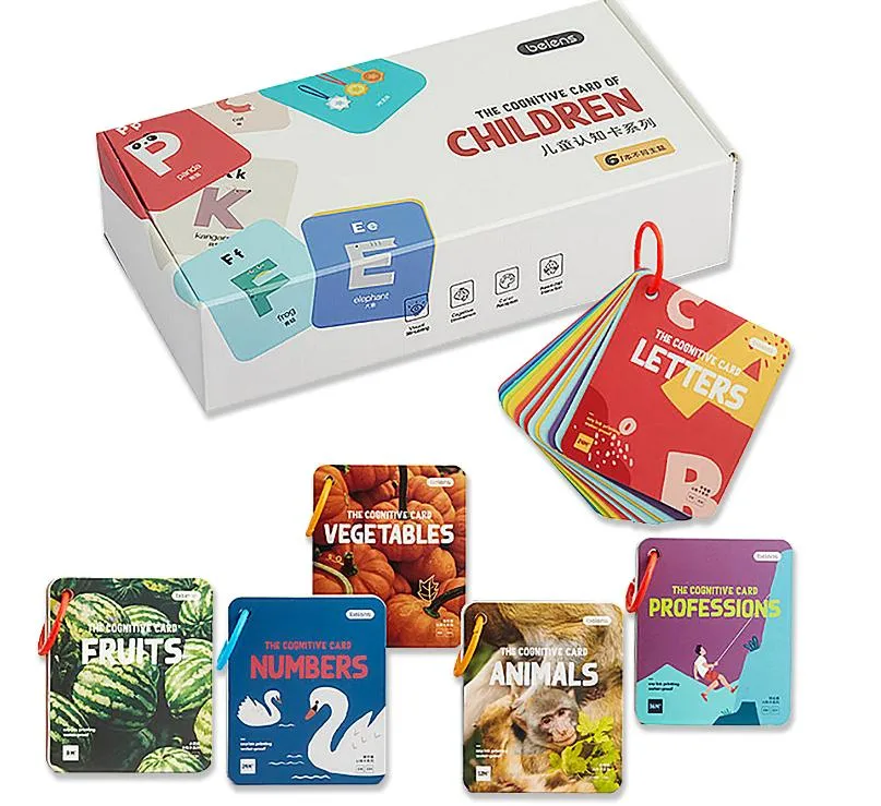 Custom OEM Children Playing Card Printing Paper Board Game Kids Educational Learning Card Packing Pokers Playing Game Cards Flash Card